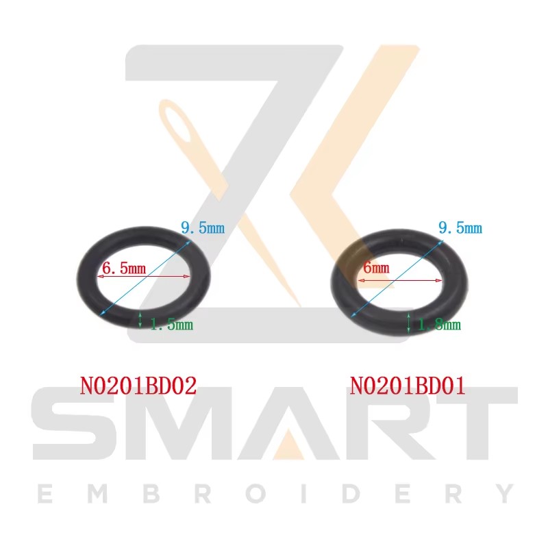 100 stykker Barudan Embroidery Machine Parts A9014055 KF232120 O-ringe N0201BD01 N0201BD02